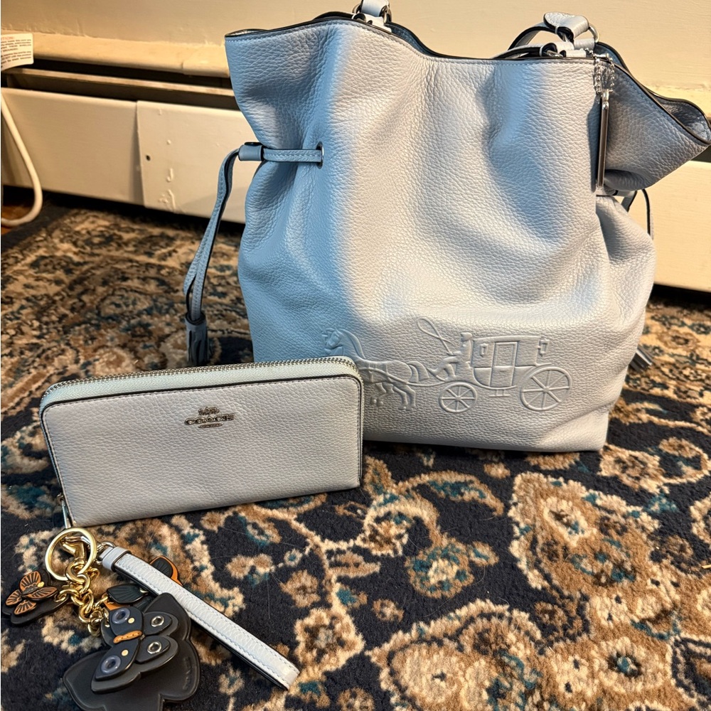 Coach Andy Bag Only Blue Leather Shoulder Bag Wallet not available